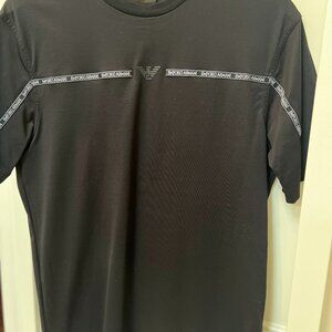 Emporio Armani Men’s Logo Band Tee – Size M – Black Short Sleeve